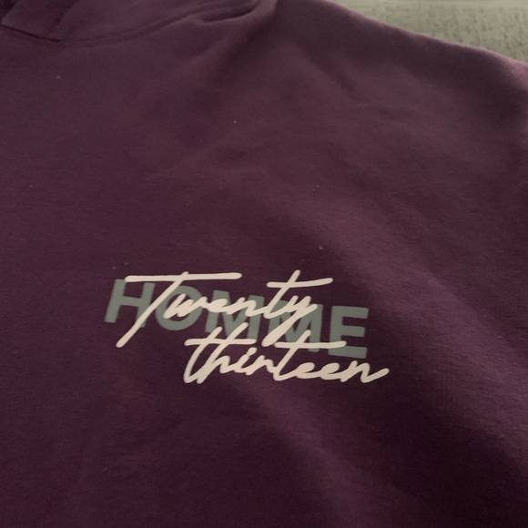 Purple Medium Tall Oversized Hoodie with Star Sleeve Design, Preloved, P2P 27” - Picture 2 of 7